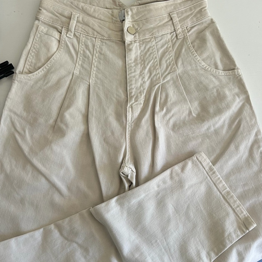 motivi high rise cream women's jeans